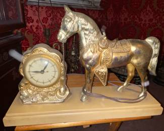 Vintage "United Clock Co." Brass Horse Clock