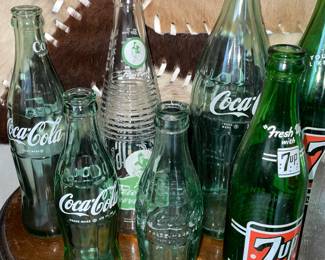 Assorted Vintage Bottles (Coca-Cola, 7up, Etc.)