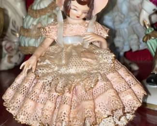 Porcelain Figurine W/ Lace Accents
