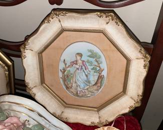 Set Of 2 Hanging Bisque Wall Plaques