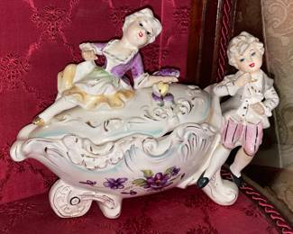Porcelain Figural Trinket Box