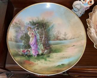 Hand Painted Figural Decorative Plate By "Victoria - Austria"