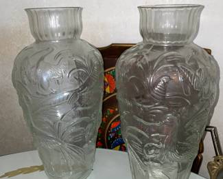 BEAUTIFUL Clear Glass Bird Vases