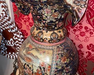 Oversized Satsuma Asian Vase