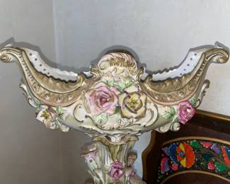 STUNNING Cherub Pedestal Compote Bowl