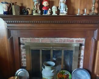 Candle sticks, antique china, metal items