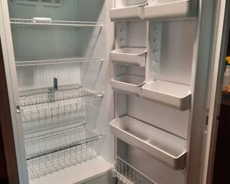 Inside of large upright freezer