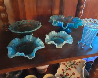 Antique blue glass