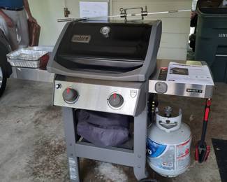Weber, Spirit II gas grill, with rotisserie.  Clean.