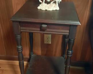 Antique dark oak side table.