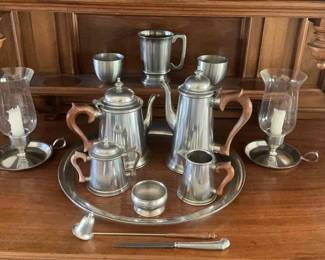 Stieff Pewter Silver Tea and Coffee Set