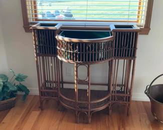 Bamboo and Rattan Etagere