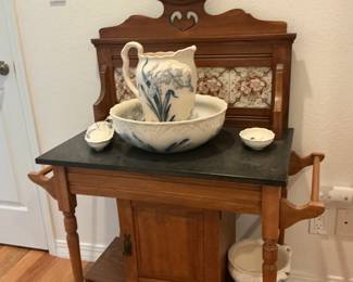 Wash stand with wash basin set