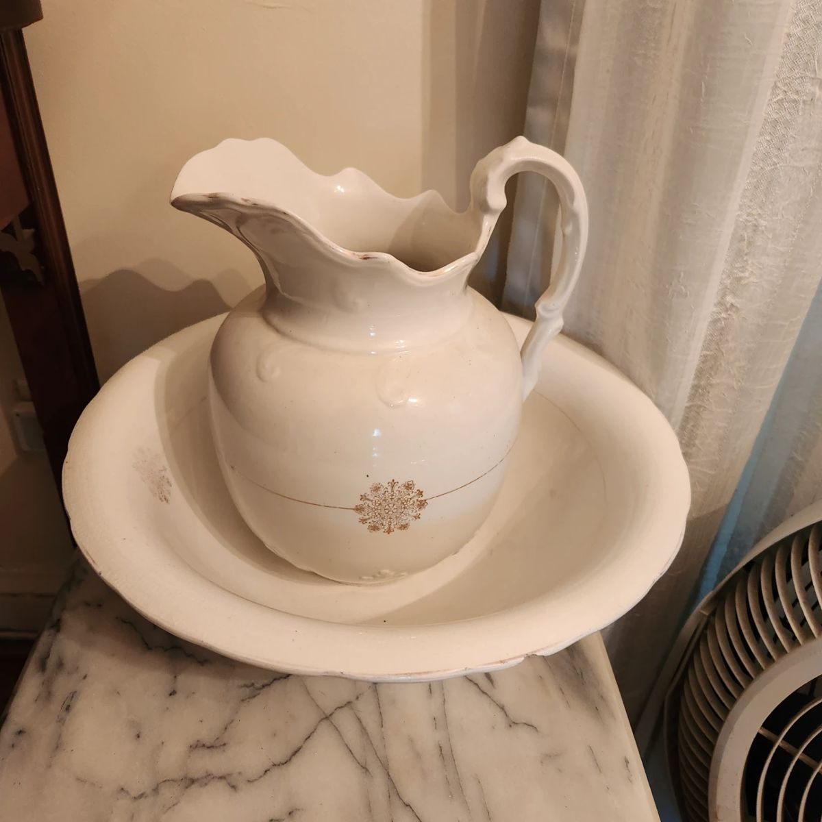 Antique Pitcher & Wash Basin Bowl