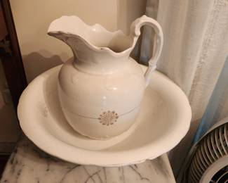 Antique Pitcher & Wash Basin Bowl