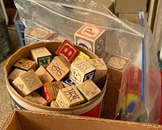 Vintage Toy Wooden Blocks