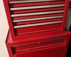 Craftsman lockable Tool Cabinet Combo Unit on Wheels for storing big and small tools alike.