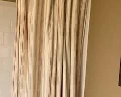 Restoration Hardware shower curtain.
