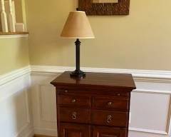 "Ducks Unlimited" all wood entry table.
Lamp and mirror also for sale.