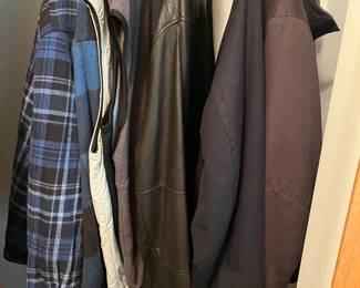 Leather jacket, $10
All other coats $5 each 
