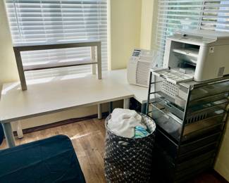 Desk for $10
Printers and copier for $10 each
Storage organizer $25