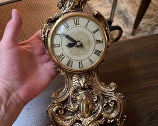 Brass baroque style mantle clock