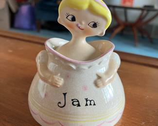 Vintage Menschik Goldman pixie jam jar