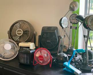 FANS, LAMPS, CLOCKS
