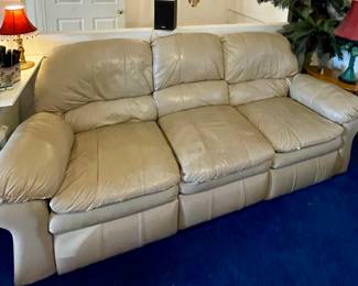 DOUBLE RECLINER LEATHER SOFA