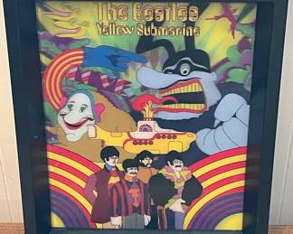 FRAMED 3-D BEATLES YELLOW SUBMARINE PICTURE