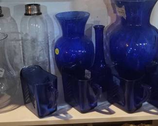 Some cobalt and clear glass