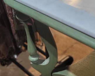 Wood table with marble top