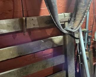 cow yard farm gate and horse collar