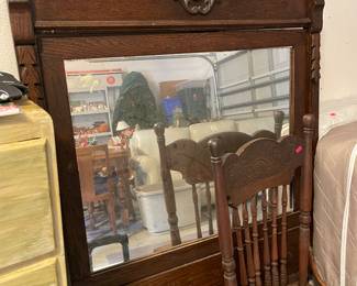 Antique Oak Mirror