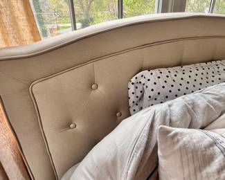 Full Unholstered headborad w/bed frame and full mattress - and bedding set - sold separately