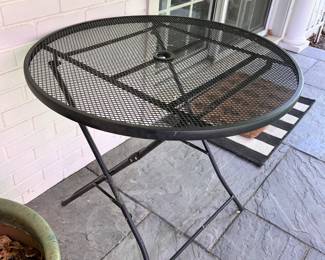 1 of 2 Folding wrought iron patio tables