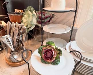 Crate & Barrel white dishes