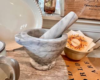 Marble Mortar and Pestle