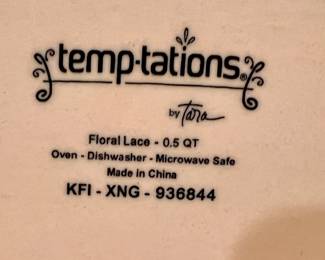 Temp-tations "Floral Lace" bakeware collection