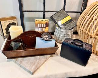 Vtg. divided wood tray