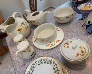 Vintage Hall Pottery "Autumn Leaf" Kitchen Set