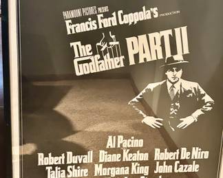 Godfather part 2 framed movie poster
28w x 41”h $150