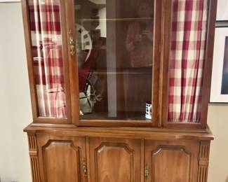 One piece vintage, China hutch, drapes removable, 46w x 15d x 68”h $125