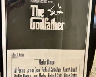Framed Godfather Movie 38”wx41h Poster $75