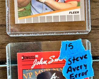 Steve Avery shown as John Smots Error card $15
Bill Ripkien error card $75 sold