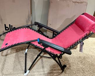 Bliss Hammock Antigravity Recliner w/ 28”w seats NIB $115ea
2 available:1 red, 1 grey Jacquered.