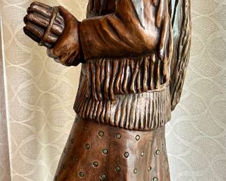 Cigar Store Native American 42”H Chalkware Statue 10.5w x 12d x 42”h $595