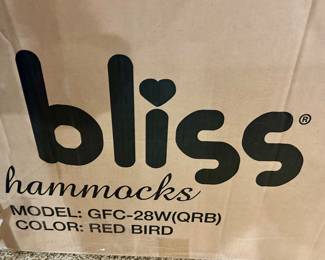 Bliss Hammock Antigravity Recliner w/ 28”w seats NIB $115ea
2 available:1 red, 1 grey Jacquered.