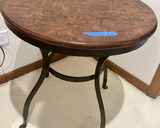 24”Rnd x 24”h metal base, wood top table $39