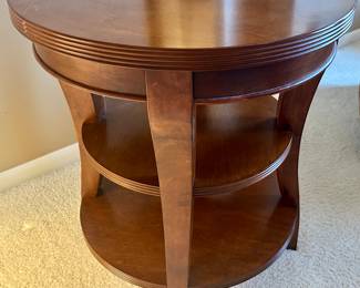 3 Tier solid wood round end table $69
2 available